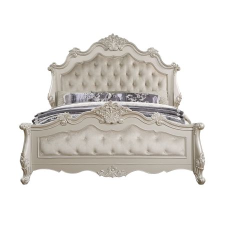 ACME Bently EK Bed Fabric & Champagne Finish