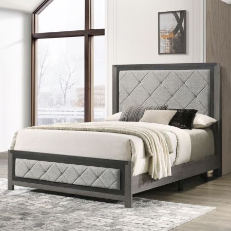 ACME Furniture Casimiro Bed Frames Gray Linen & Gray Finish