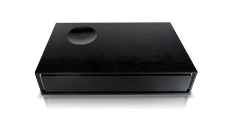 A&X Grand Modern Black Crocodile Lacquer Coffee Table with 2 Drawers