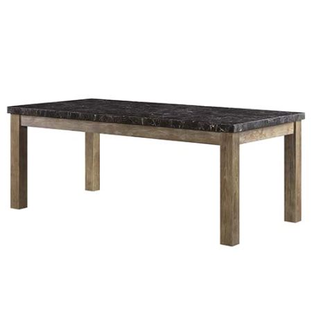 ACME Charnell Dining Table Marble Top & Oak Finish