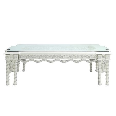 ACME Vanaheim Dining Table Antique White Finish