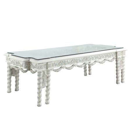 ACME Vanaheim Dining Table Antique White Finish