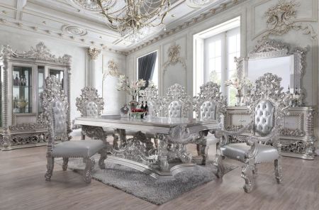 ACME Valkyrie Dining Table Antique Platinum Finish