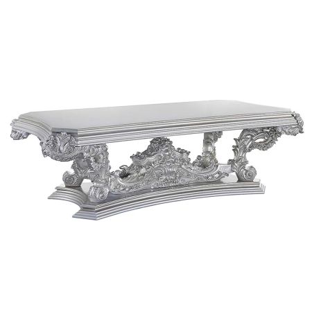 ACME Valkyrie Dining Table Antique Platinum Finish