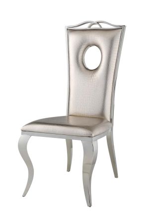 ACME Cyrene Side Chair (Set-2) Beige Synthetic Leather