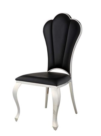 ACME Cyrene Side Chair (Set-2) Black Synthetic Leather