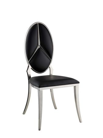 ACME Cyrene Side Chair (Set-2) Black Synthetic Leather