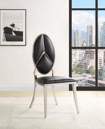 ACME Cyrene Side Chair (Set-2) Black Synthetic Leather