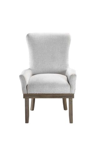 ACME Landon Arm Chair Gray Linen & Salvage Gray Finish