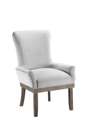 ACME Landon Arm Chair Gray Linen & Salvage Gray Finish