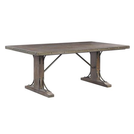 ACME Raphaela Dining Table Weathered Cherry Finish