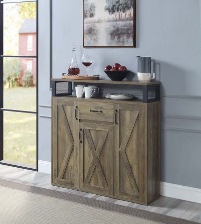 ACME Abiram Server Rustic Oak Finish