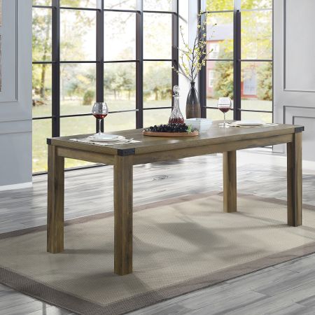 ACME Abiram Dining Table Rustic Oak Finish