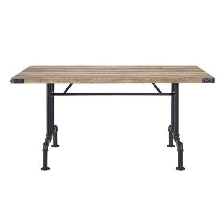 ACME Edina Dining Table Oak & Sandy Black Finish