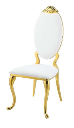 ACME Fallon Side Chair(Set-2) White Velvet & Mirrored Gold Finish