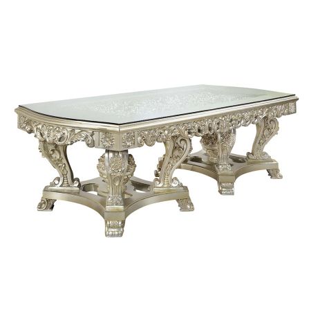 ACME Sorina Dining Table Antique Gold Finish