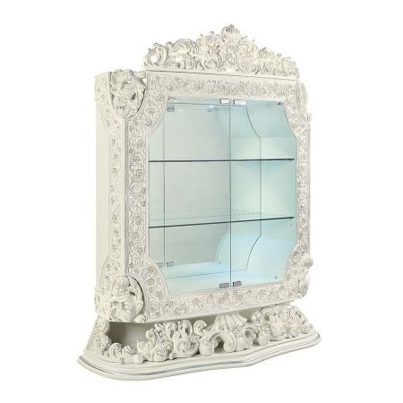 ACME Adara Curio Antique White Finish