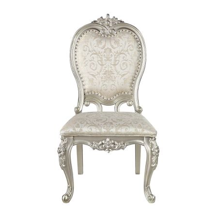 ACME Bently Side Chair (Set-2) Fabric & Champagne Finish