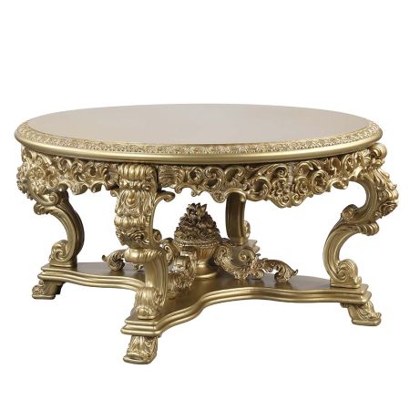 ACME Bernadette Dining Table Gold Finish