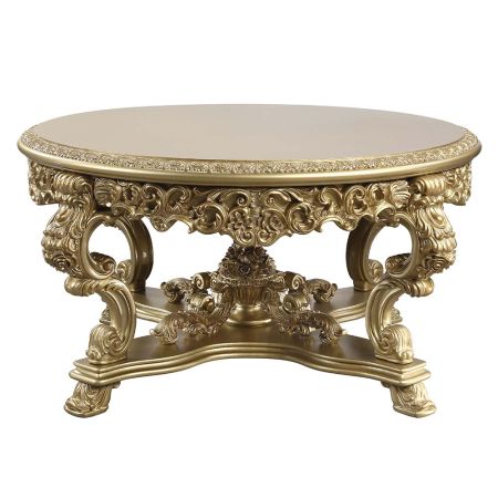 ACME Bernadette Dining Table Gold Finish