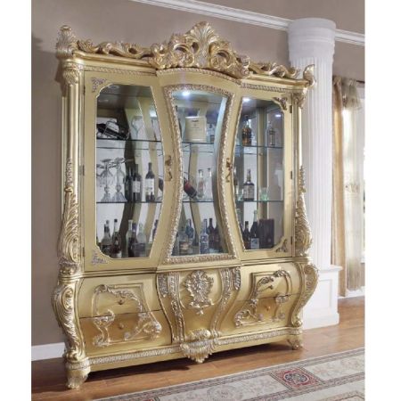 ACME Cabriole Curio Gold Finish