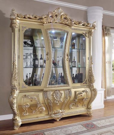 ACME Cabriole Curio Gold Finish