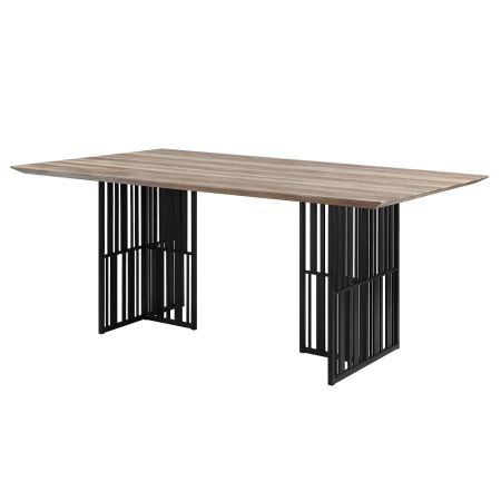 ACME Zudora Dining Table Antique Oak & Black Finish