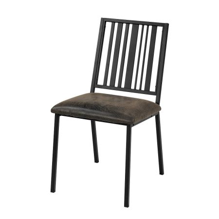 ACME Zudora Side Chair(Set-2) Synthetic Leather & Black Finish