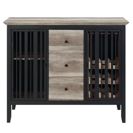 ACME Zudora Server Antique Oak & Sandy Black Finish