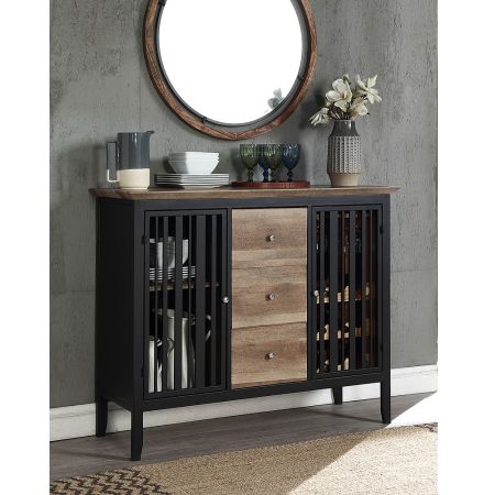 ACME Zudora Server Antique Oak & Sandy Black Finish