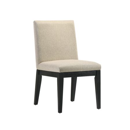 ACME Froja Side Chair (Set-2) Beige Fabric & Black Finish