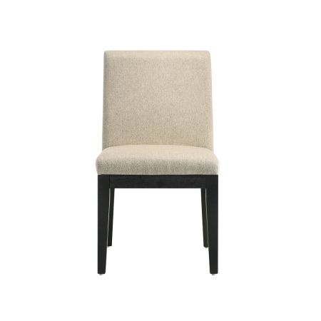 ACME Froja Side Chair (Set-2) Beige Fabric & Black Finish