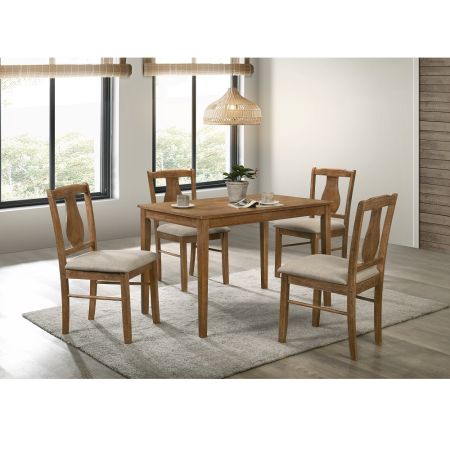 ACME Kayee 5PC Pack Dining Set Weathered Oak Finish