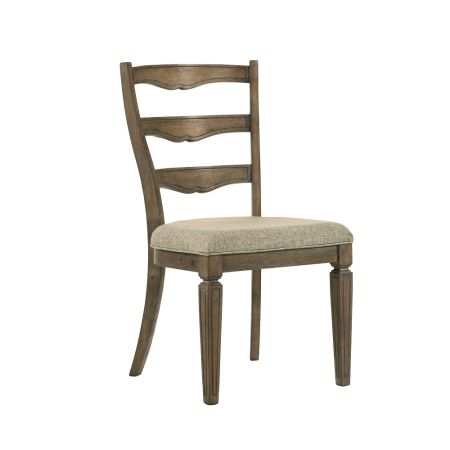 ACME Parfield Side Chair (Set-2) Fabric & Weathered Oak Finish