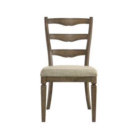 ACME Parfield Side Chair (Set-2) Fabric & Weathered Oak Finish