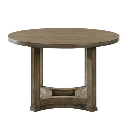 ACME Parfield Round Dining Table Weathered Oak Finish