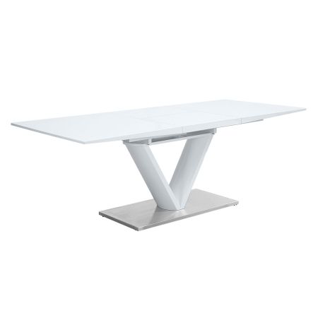 ACME Gallegos Dining Table W/Leaf White High Gloss Finish