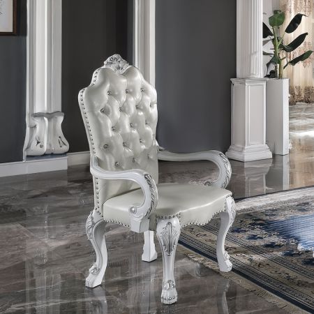 ACME Dresden Arm Chair (Set-2) Bone White Finish