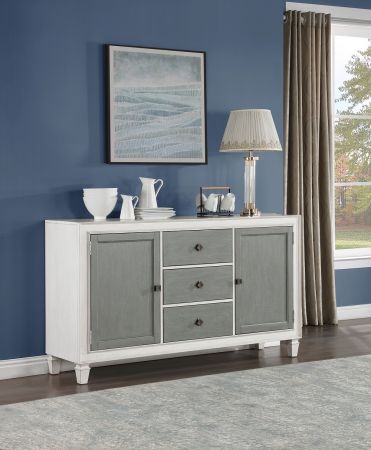 ACME Katia Server Rustic Gray & Weathered White Finish