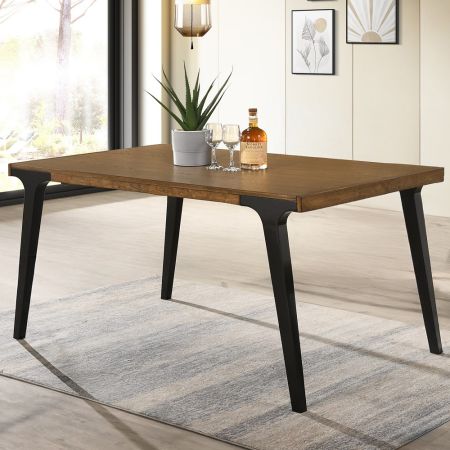 ACME Hillary Dining Table W/2 Leaves Walnut & Black Finish