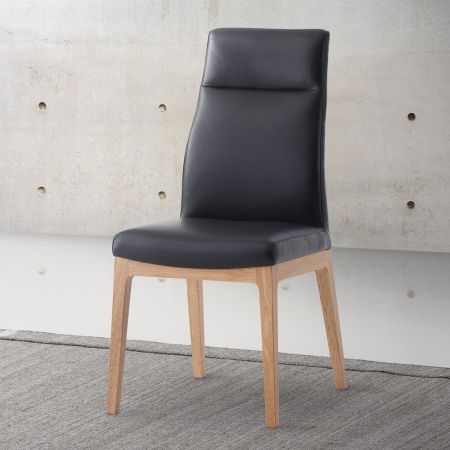 ACME Raquan Side Chair (Set-2) Black Leather & Walnut Finish