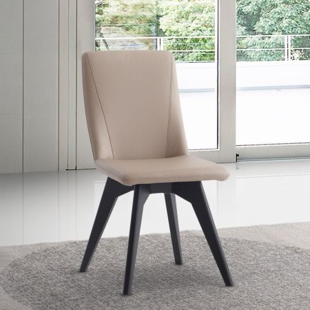 ACME Redmond Side Chair (Set-2) Khaki Leather & Black Finish