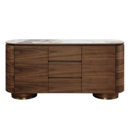 ACME Furniture Willene Server Ceramic Top & Walnut Finish