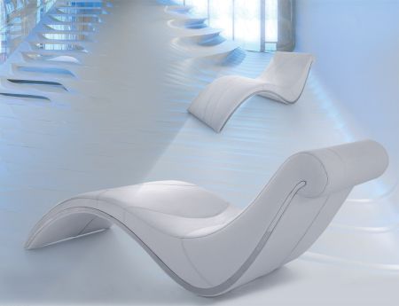 Essen Modern White Leather Leisure Lounge Chaise