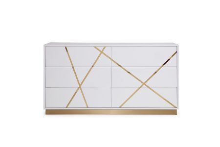 Modrest Nixa Modern White & Gold Dresser