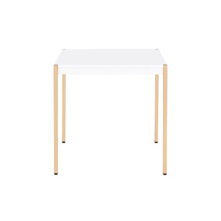 ACME Otrac End Table White & Gold Finish