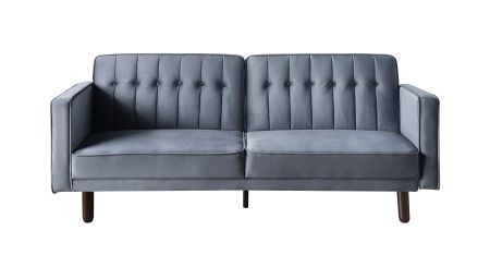 ACME Qinven Adjustable Sofa Dark Gray Velvet