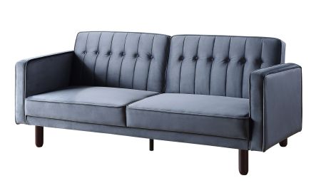 ACME Qinven Adjustable Sofa Dark Gray Velvet