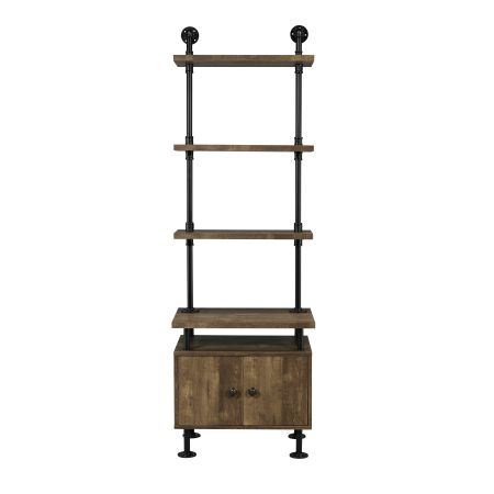 ACME Ensata II TV Stand Side Pier Rustic Oak & Black Finish