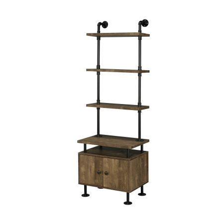 ACME Ensata II TV Stand Side Pier Rustic Oak & Black Finish